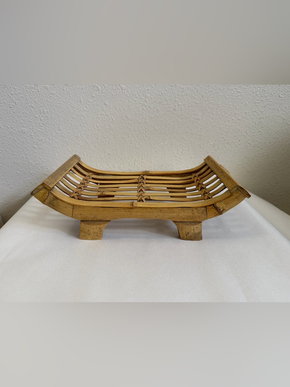 Vintage Miniature Bamboo Furniture Folk Art Decorative Rustic Asian Style